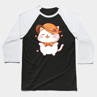 Kawaii cat ready for Thanksgiving diner Baseball T-Shirt